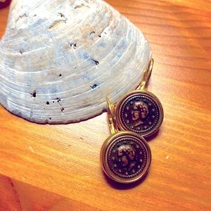 Roman coin earrings